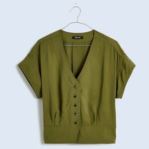 Madewell Pleated Short-Sleeve Top (NEW! Never worn)